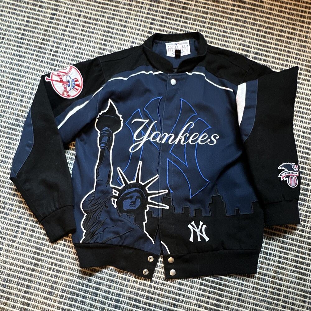 G-III Sports New York Yankees MLB Baseball Jacket Size Boys M 12-14 Blue Black